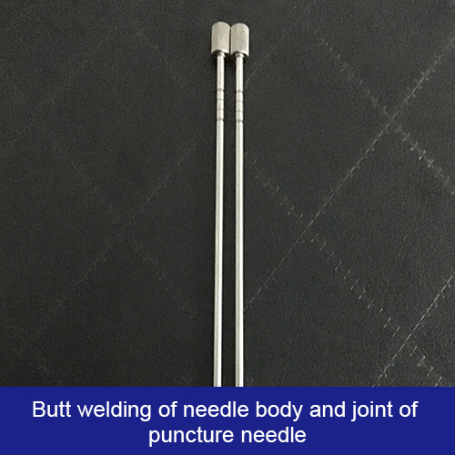 Butt welding of needle body and joint of puncture needle