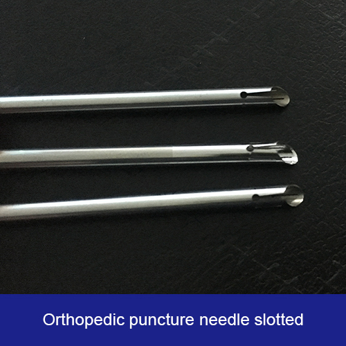 Orthopedic puncture needle slotted