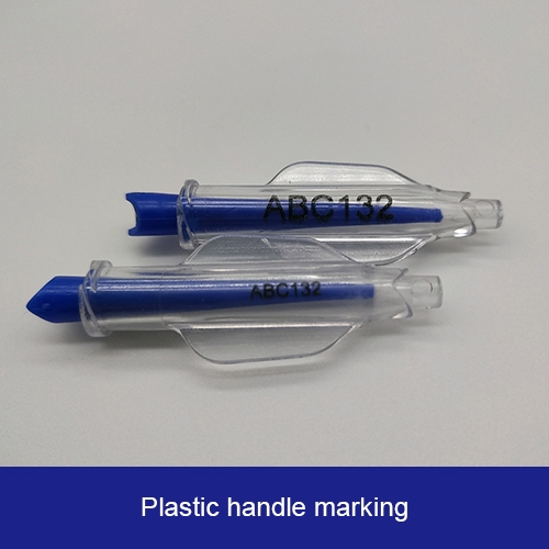 Plastic handle marking