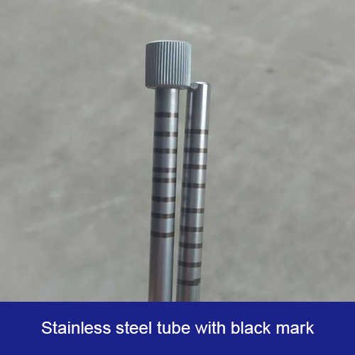 Stainless steel tube with black mark