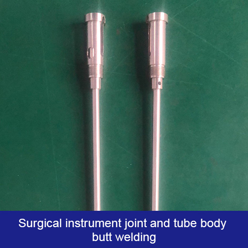 Surgical instrument joint and tube body butt welding